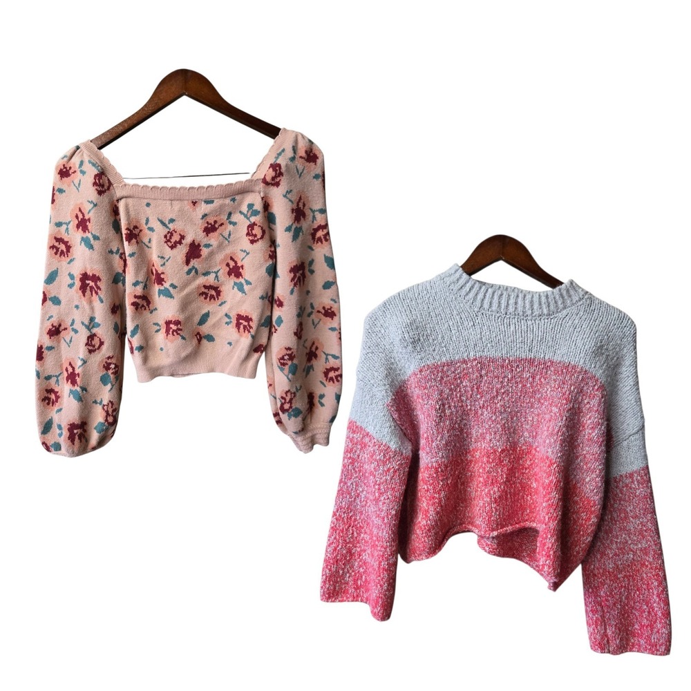 2 Sweaters Small Willow & Wind Sincerley Jules Romantic Cottage-Chic Lot